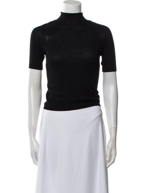 Max Mara Mock Neck Short Sleeve Top