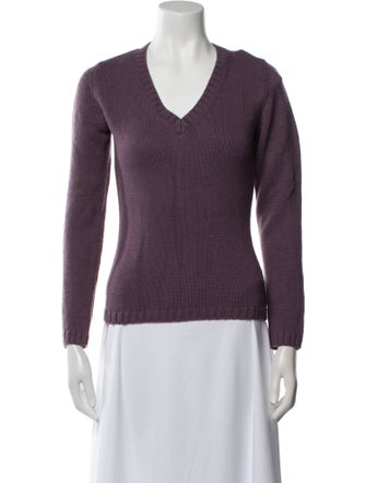 Max Mara Virgin Wool V-Neck Sweater