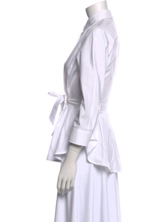 Max Mara Three-Quarter Sleeve Button-Up Top