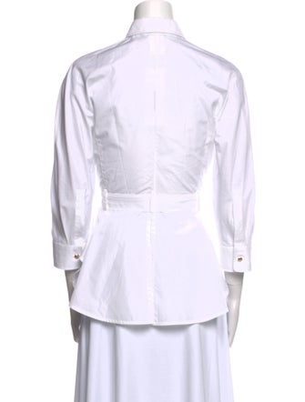 Max Mara Three-Quarter Sleeve Button-Up Top