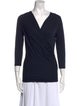 Max Mara V-Neck Three-Quarter Sleeve Top