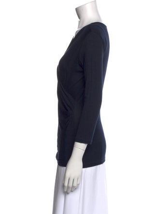 Max Mara V-Neck Three-Quarter Sleeve Top