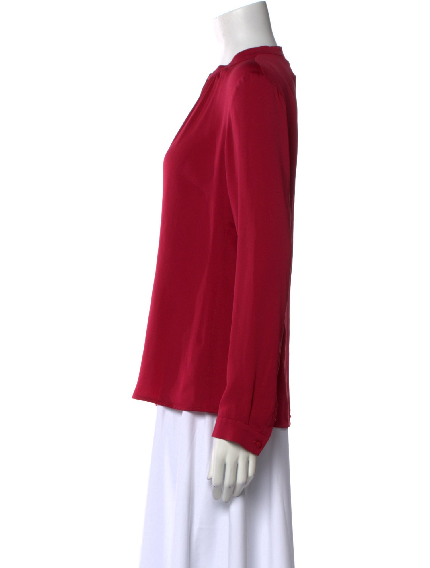 Max Mara Silk Mock Neck Blouse