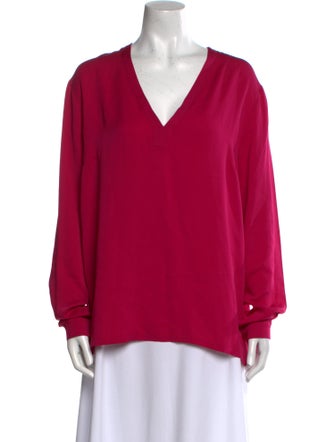 Max Mara Silk V-Neck Blouse