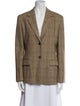 Max Mara Virgin Wool Plaid Print Blazer