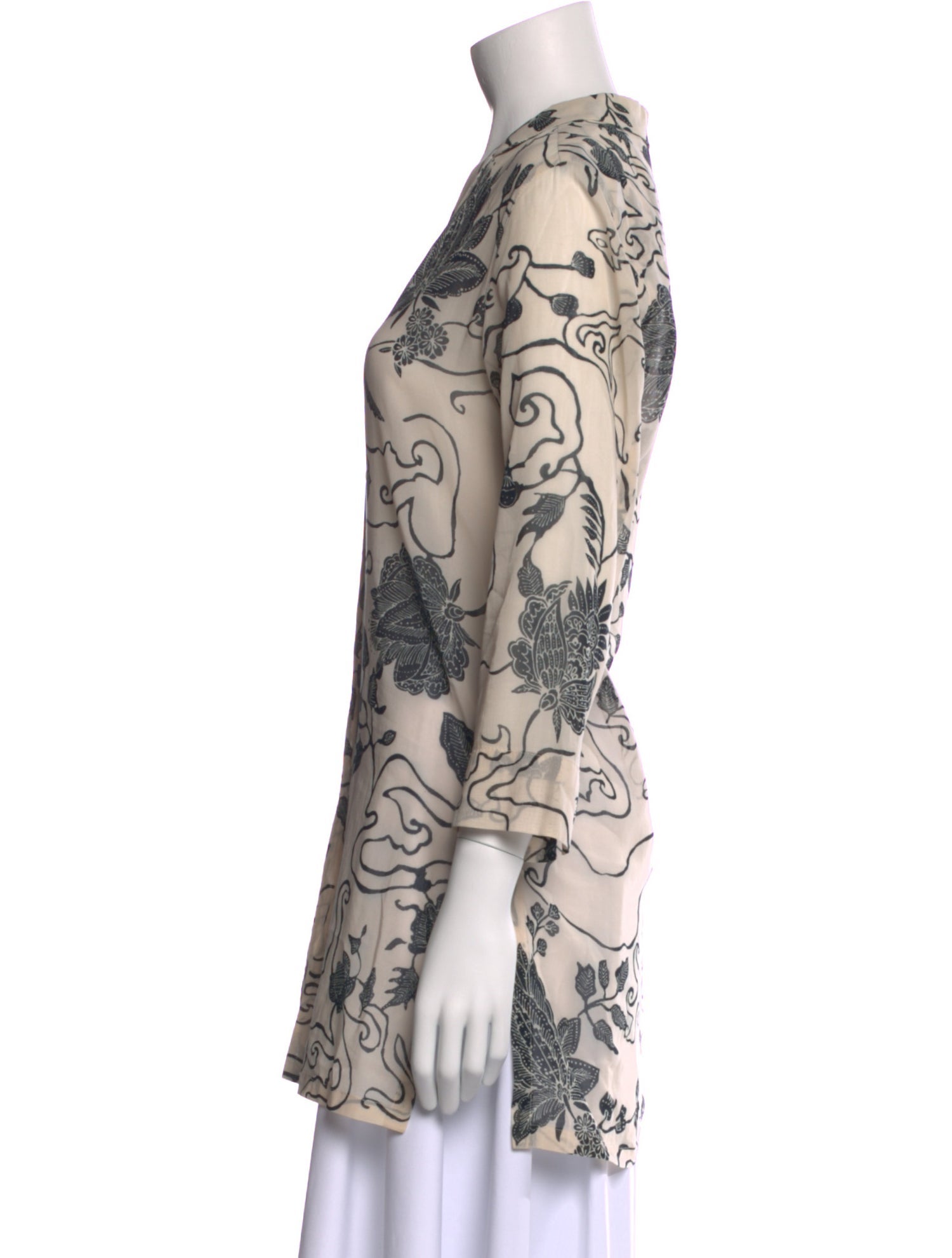 Max Mara Floral Print V-Neck Tunic
