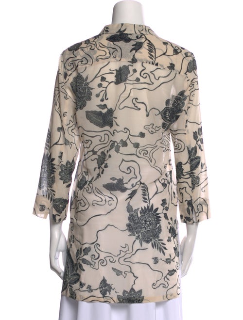 Max Mara Floral Print V-Neck Tunic