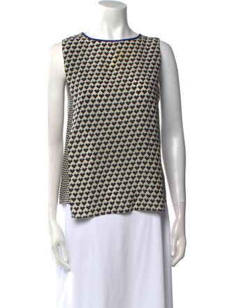 Max Mara Printed Bateau Neckline Blouse