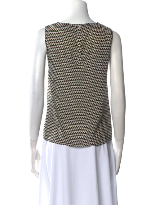 Max Mara Printed Bateau Neckline Blouse