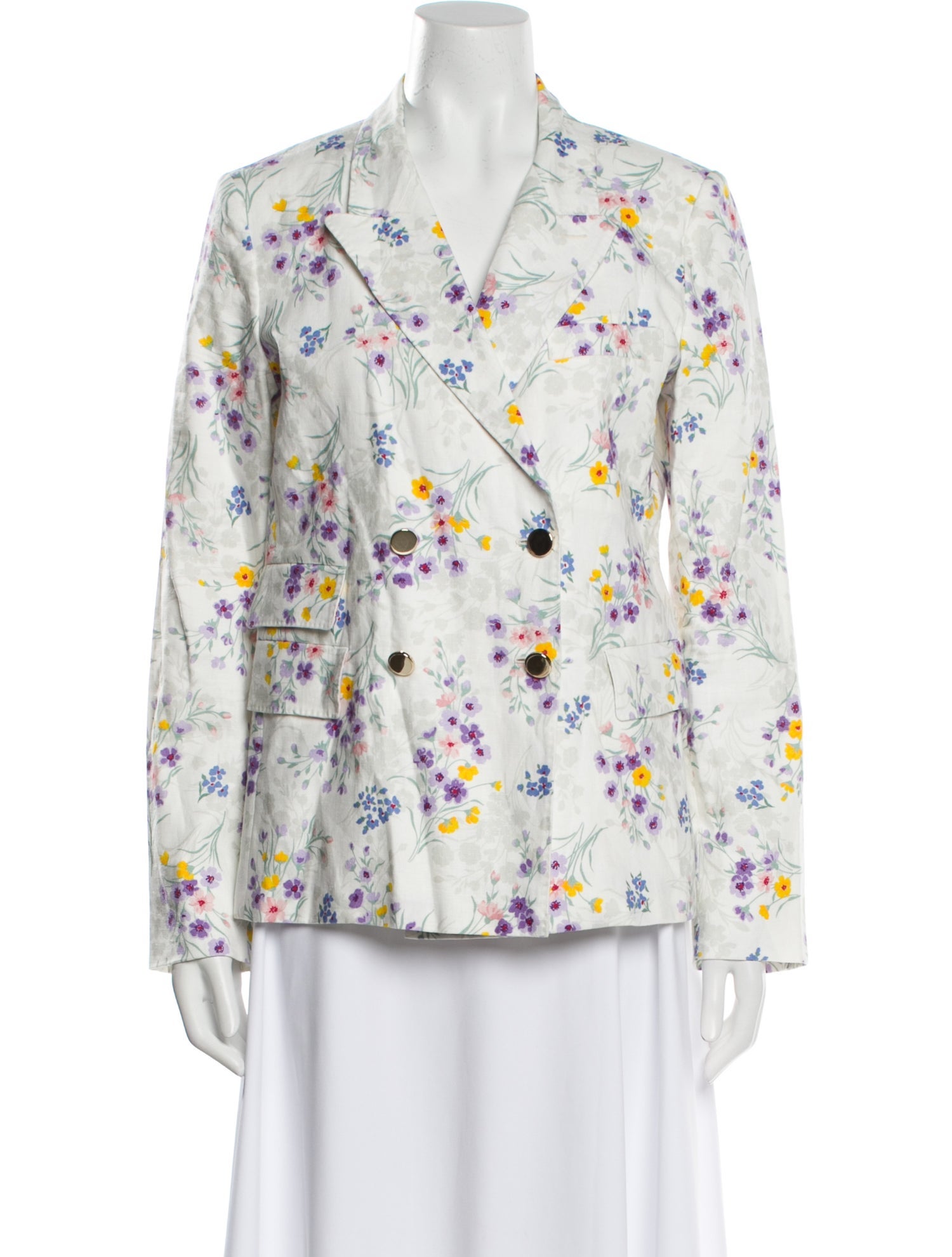Max Mara Linen Floral Print Blazer