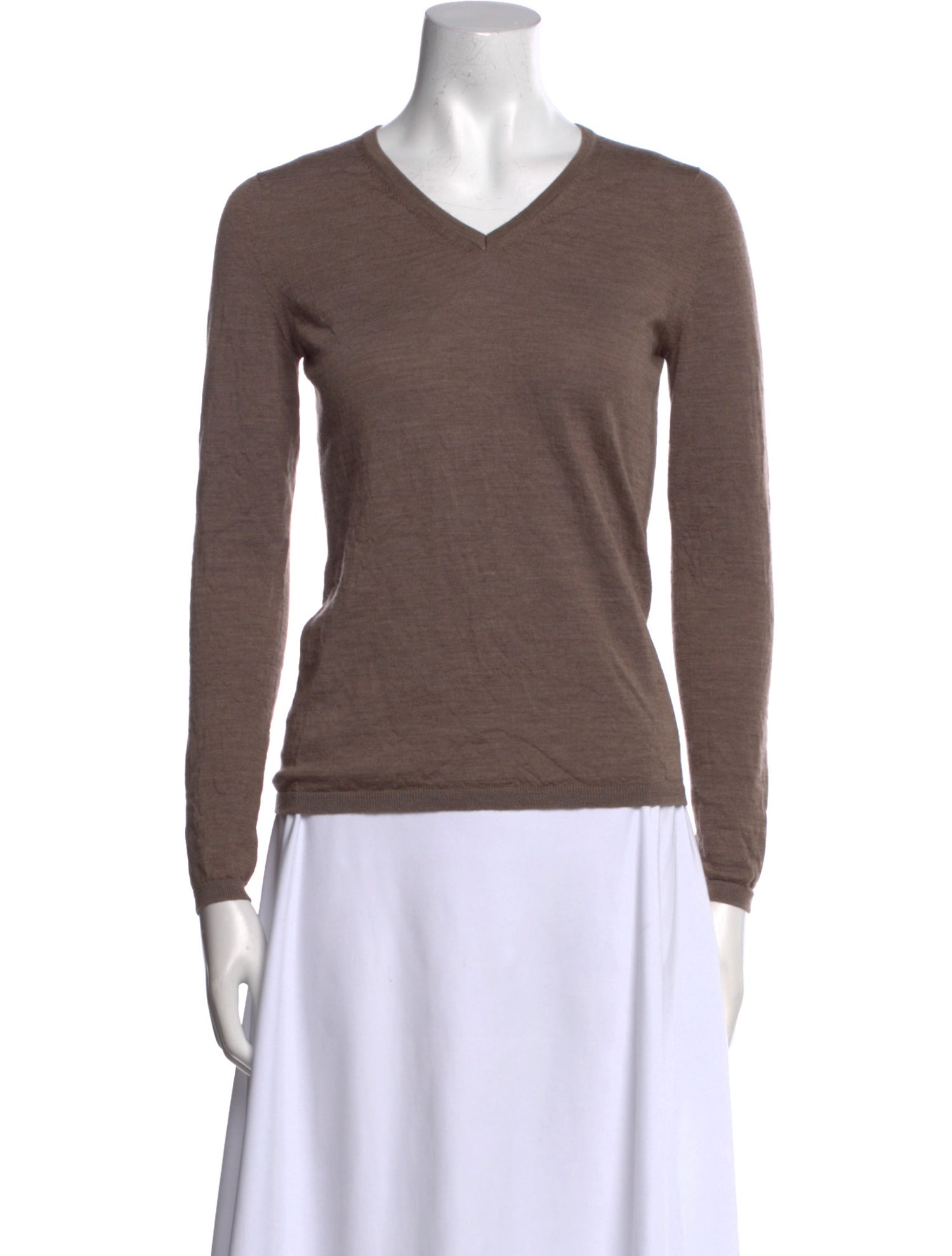 Max Mara Virgin Wool V-Neck Top