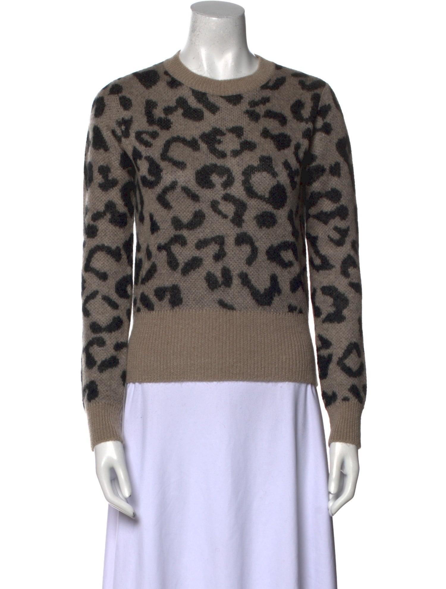 Max Mara Animal Print Crew Neck Sweater