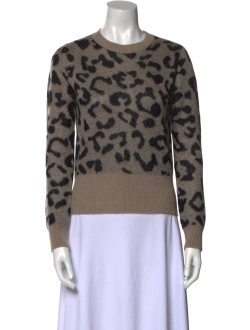Max Mara Animal Print Crew Neck Sweater