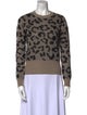Max Mara Animal Print Crew Neck Sweater