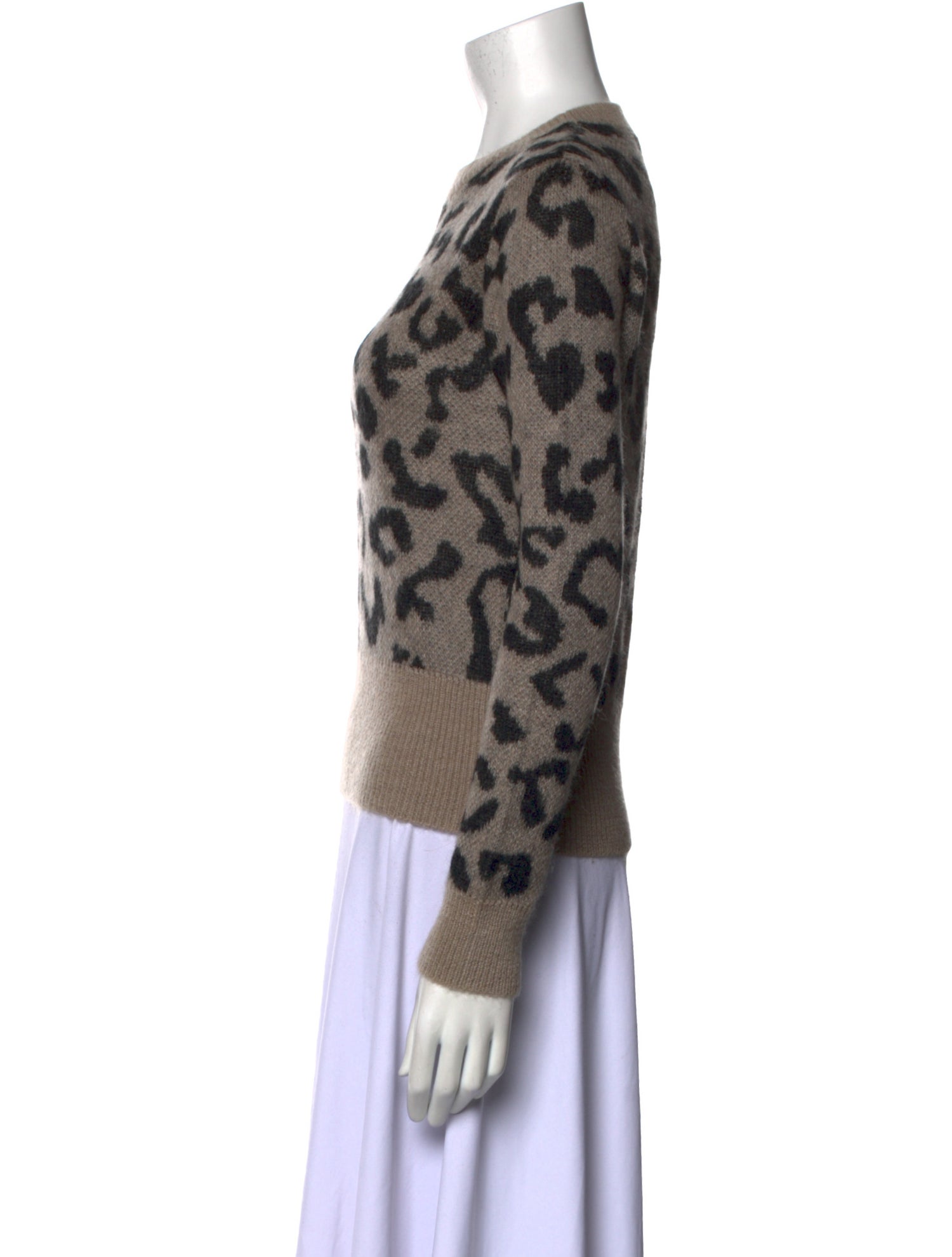 Max Mara Animal Print Crew Neck Sweater
