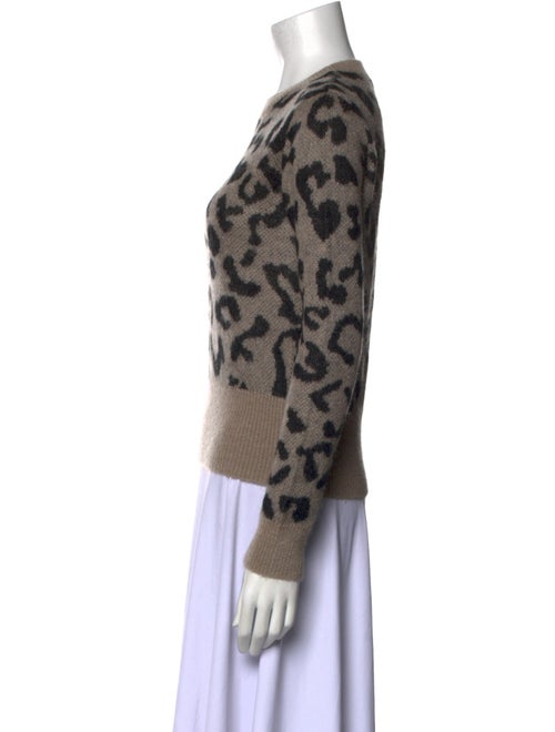 Max Mara Animal Print Crew Neck Sweater