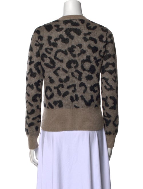 Max Mara Animal Print Crew Neck Sweater