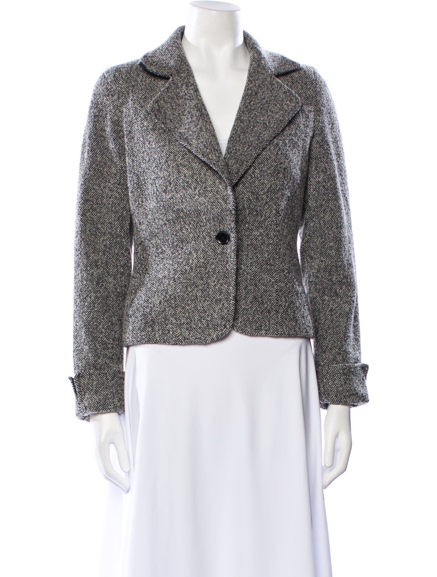 Max Mara Virgin Wool Tweed Pattern Blazer
