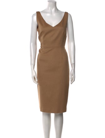 Max Mara Camel Hair Knee-Length Dress
