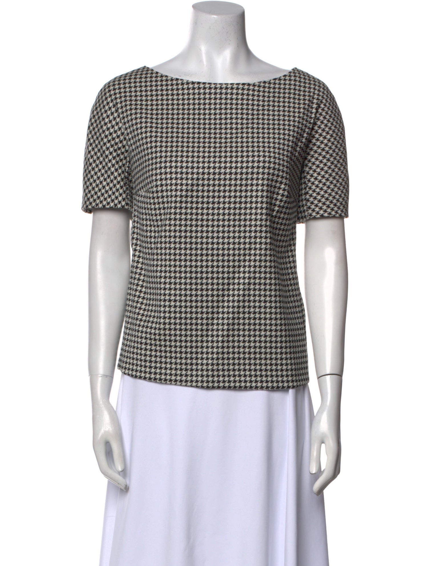 Max Mara Printed Bateau Neckline Top