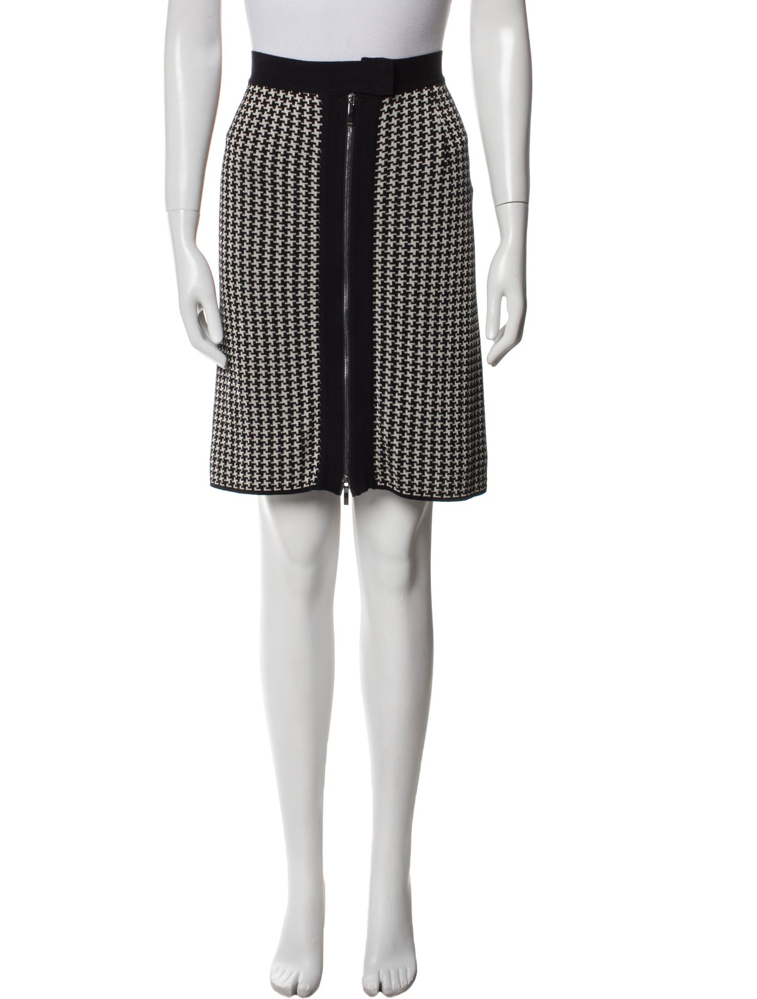 Max Mara Houndstooth Print Knee-Length Skirt