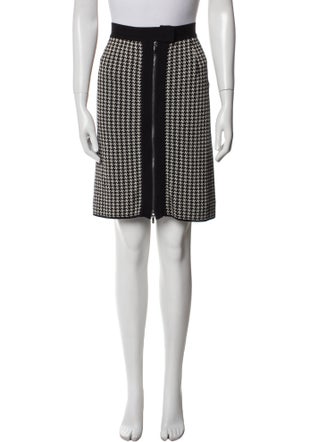 Max Mara Houndstooth Print Knee-Length Skirt