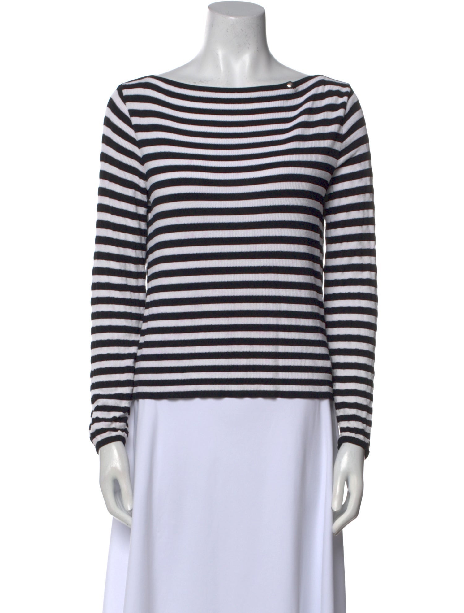 Max Mara Striped Bateau Neckline Top