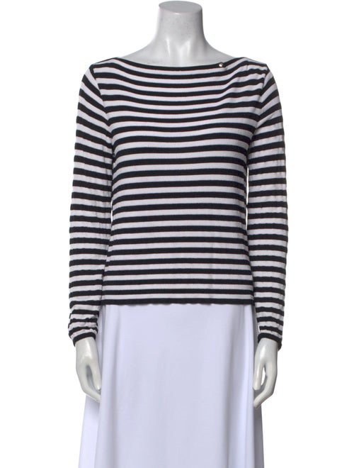 Max Mara Striped Bateau Neckline Top