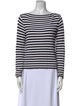 Max Mara Striped Bateau Neckline Top