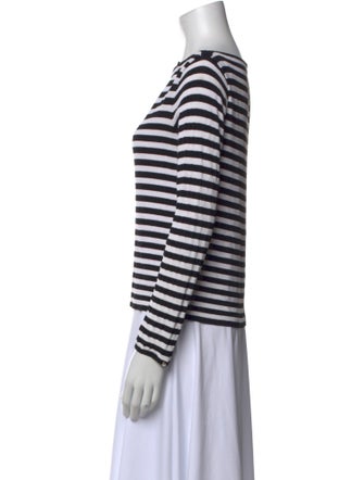 Max Mara Striped Bateau Neckline Top