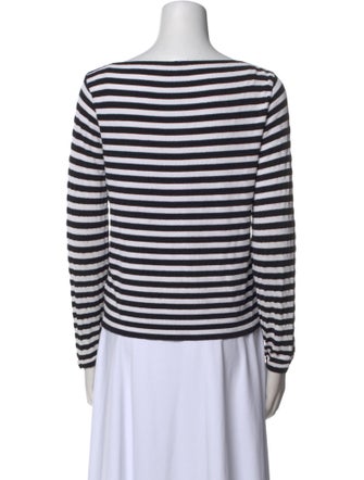 Max Mara Striped Bateau Neckline Top