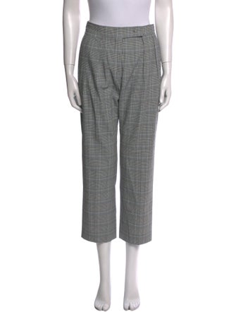 Max Mara Plaid Print Straight Leg Pants