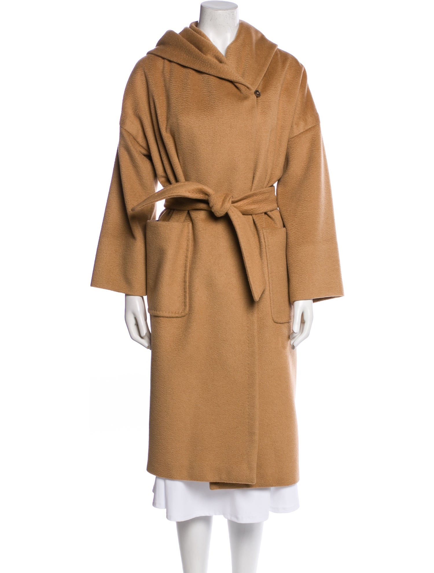 Max Mara Camel Hair Faux Fur Coat