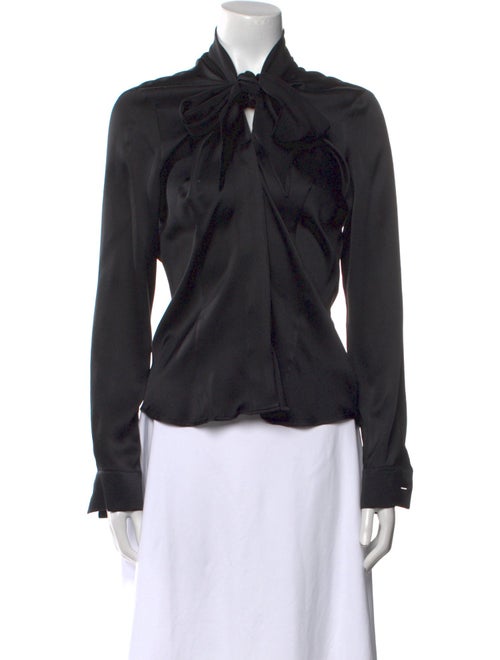 Max Mara Silk Mock Neck Top