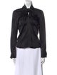Max Mara Silk Mock Neck Top