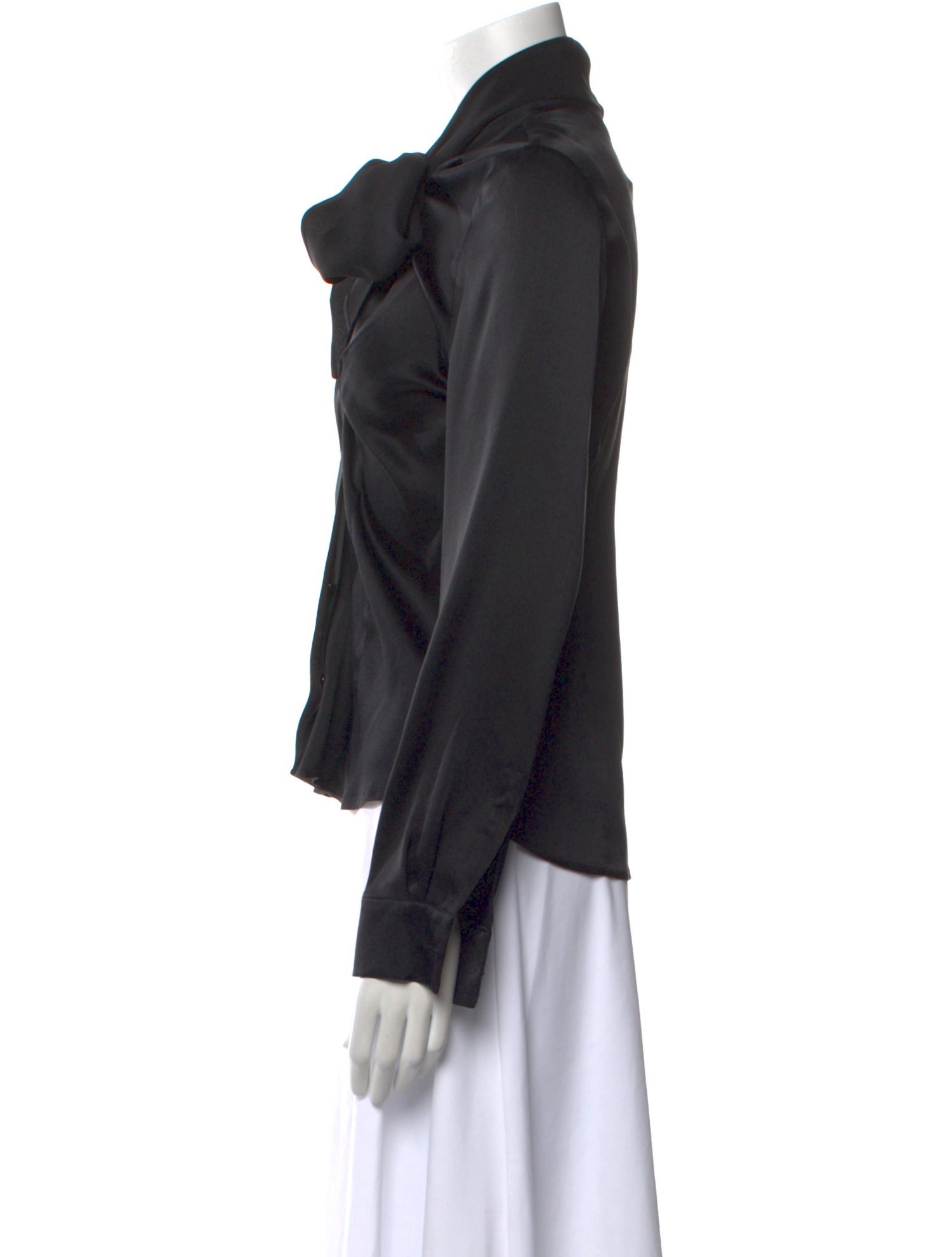 Max Mara Silk Mock Neck Top