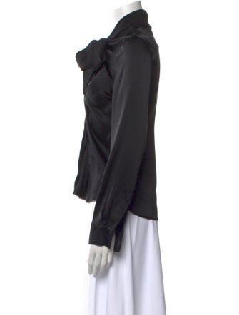 Max Mara Silk Mock Neck Top