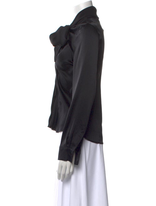 Max Mara Silk Mock Neck Top