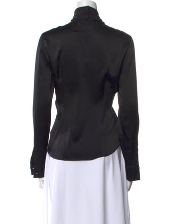 Max Mara Silk Mock Neck Top