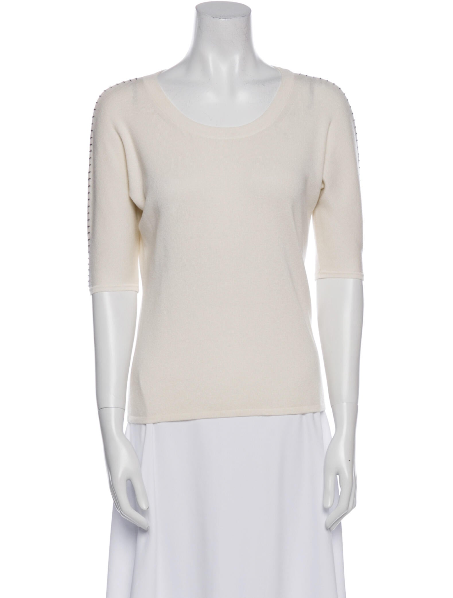 Max Mara Wool Scoop Neck T-Shirt
