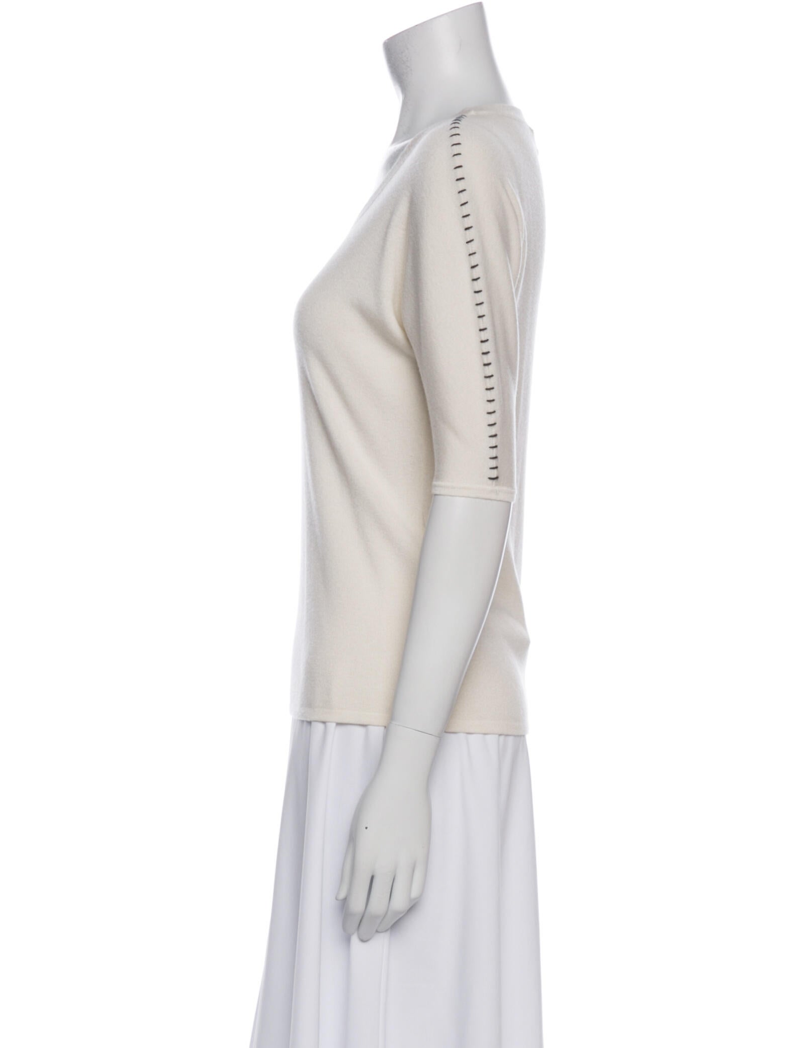 Max Mara Wool Scoop Neck T-Shirt