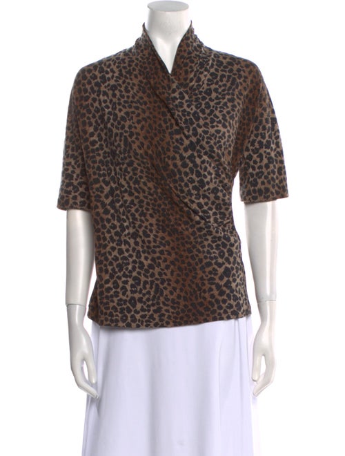 Max Mara Wool Animal Print Top