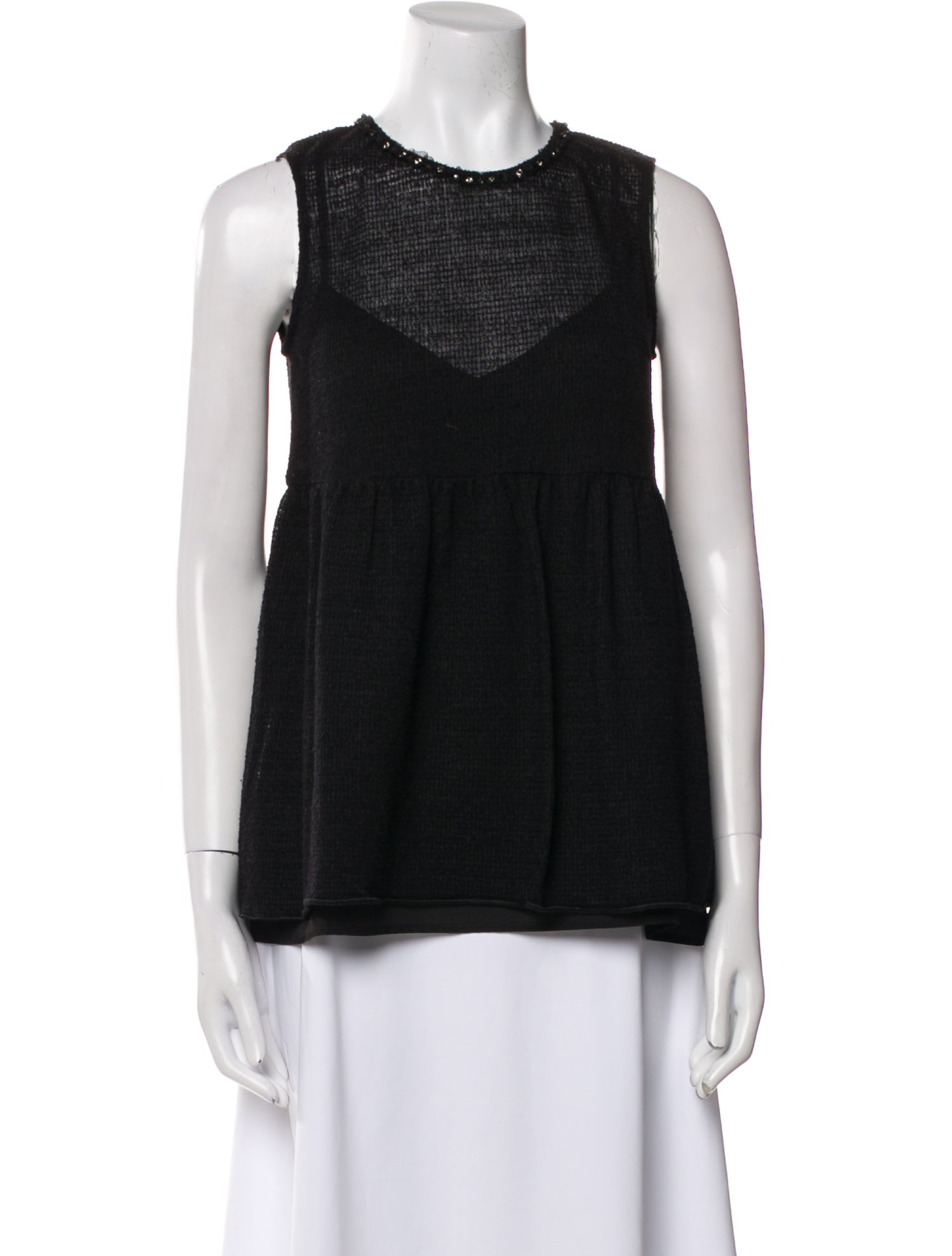 Max Mara Crew Neck Sleeveless Top
