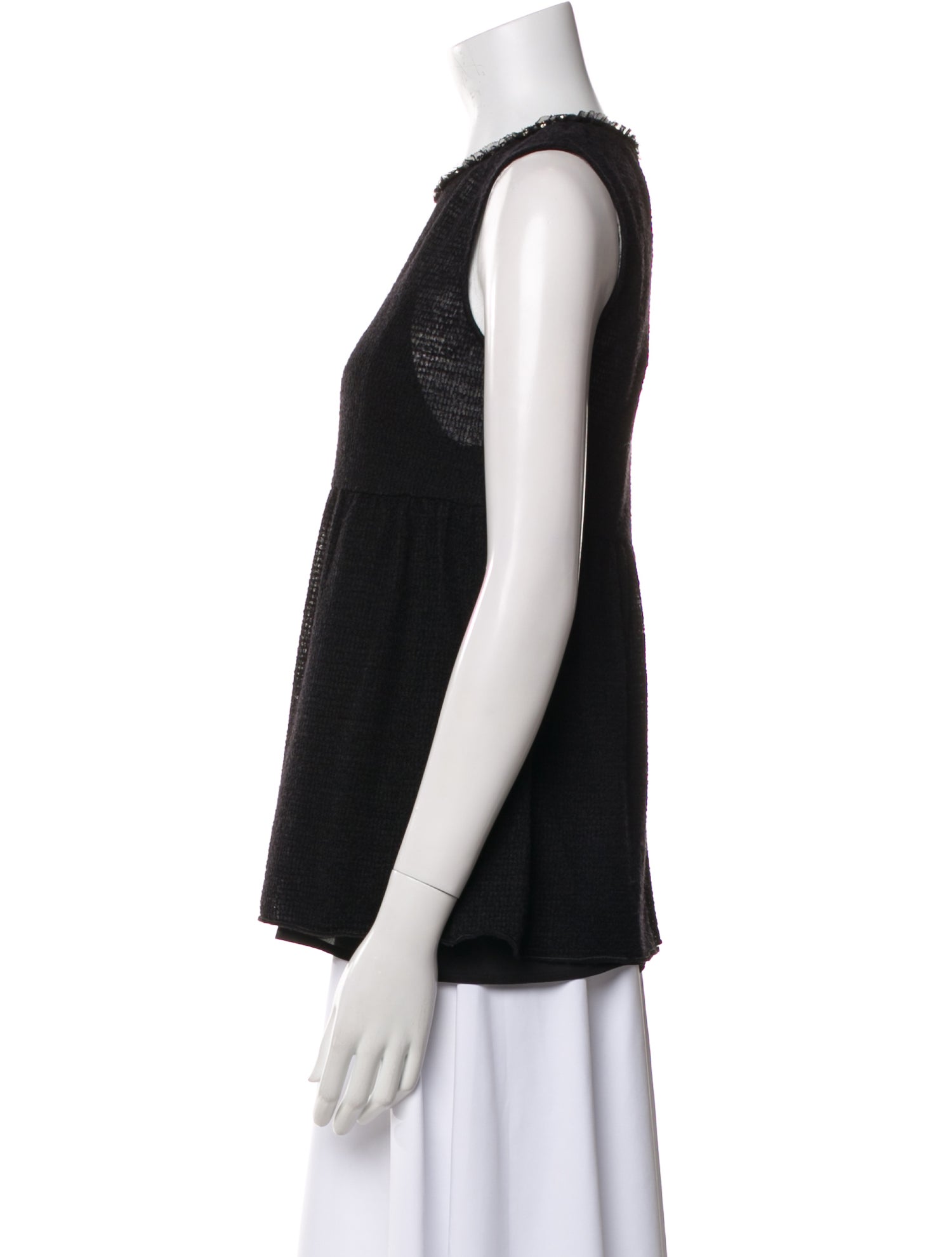 Max Mara Crew Neck Sleeveless Top