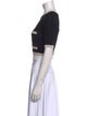 Max Mara Virgin Wool Colorblock Pattern Crop Top