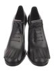 Max Mara Leather Fringe Trim Accent Lace-Up Boots
