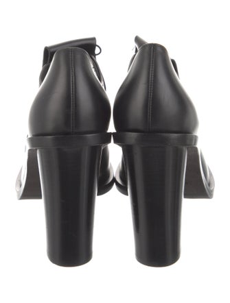 Max Mara Leather Fringe Trim Accent Lace-Up Boots