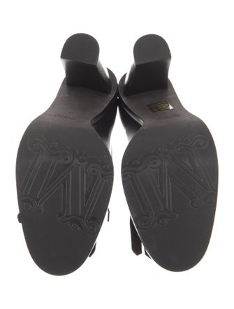 Max Mara Leather Fringe Trim Accent Lace-Up Boots