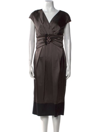 Max Mara V-Neck Midi Length Dress