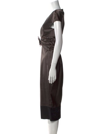 Max Mara V-Neck Midi Length Dress
